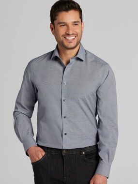 Marc Anthony Men's Dress Shirt in Steel Blue Neck 17.5